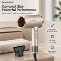 bremviva™ 1500W Compact Hair Dryer, Digital Heat Controls, 3 Air Speeds & Magnetic Concentrator